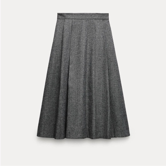 ZARA WOOL BLEND MIDI SKIRT ZW COLLECTION - Picture 5 of 13